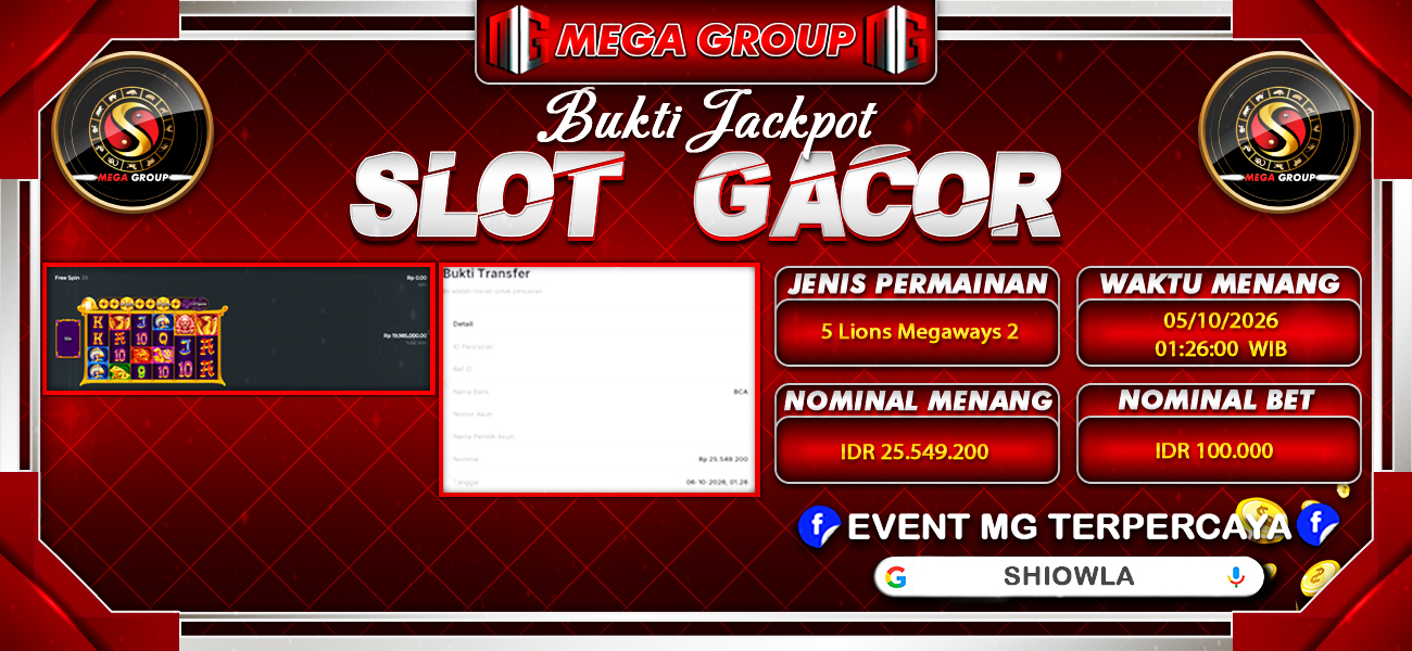 Bukti JP situs Shiowla hari Selasa, 06 Oktober 2026